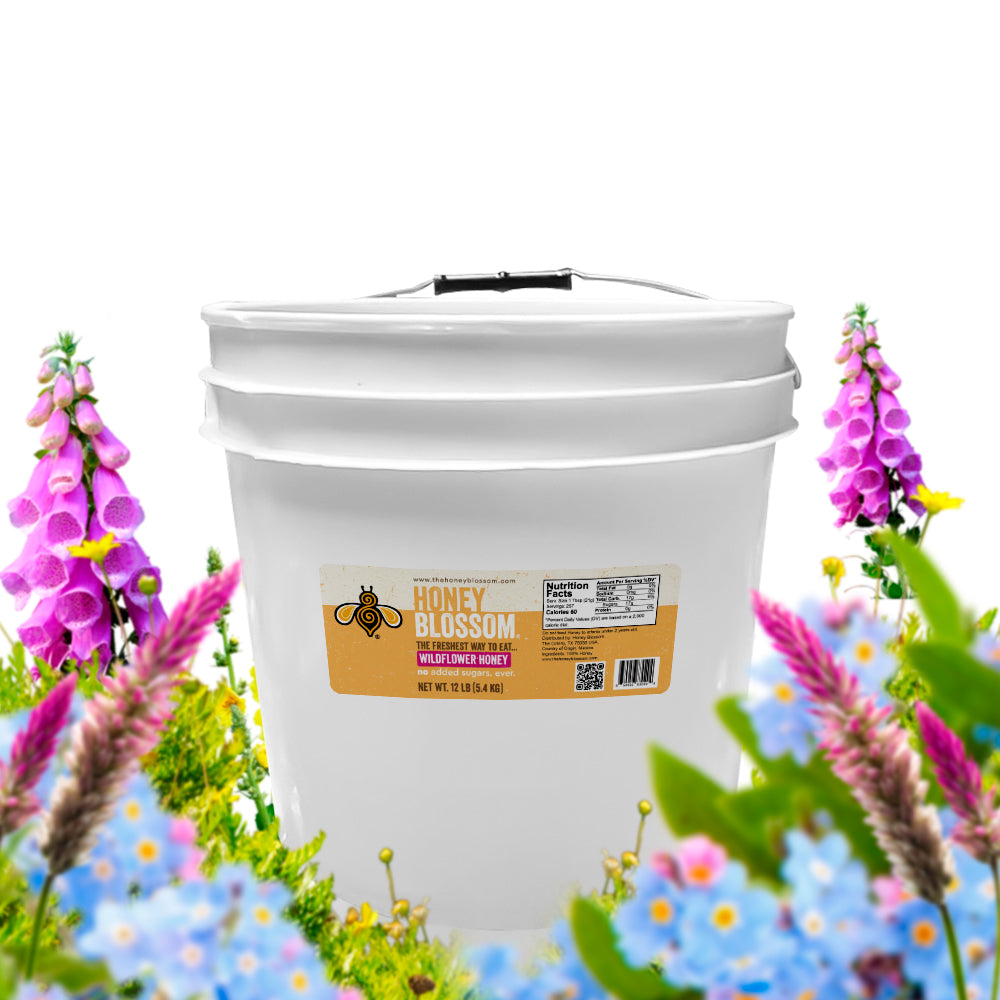 12 lbs bucket with wildflower honey