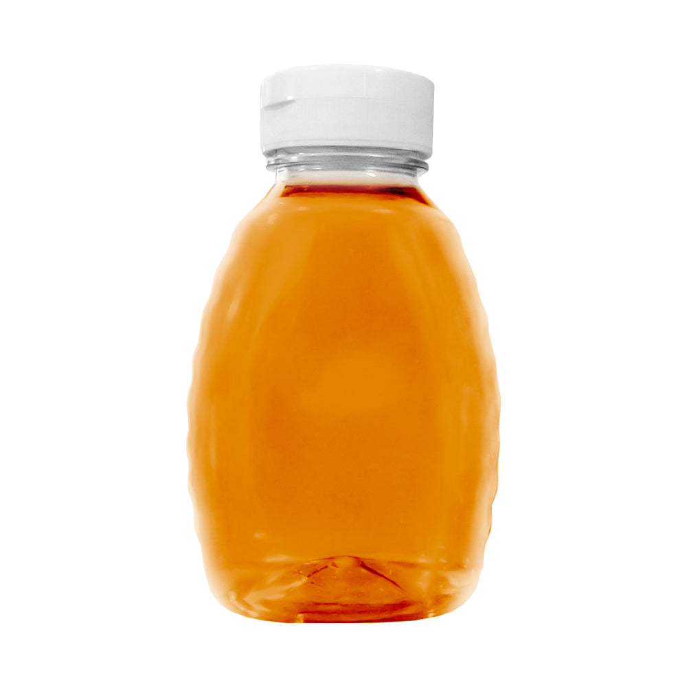 12 oz bottle filled with honey