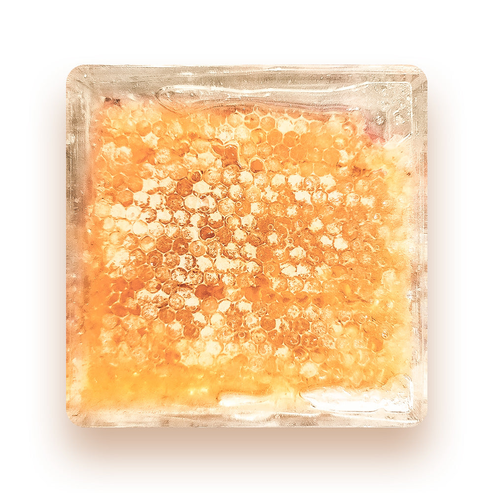 Honeycomb of 16 oz on a Clear Acrylic Box.