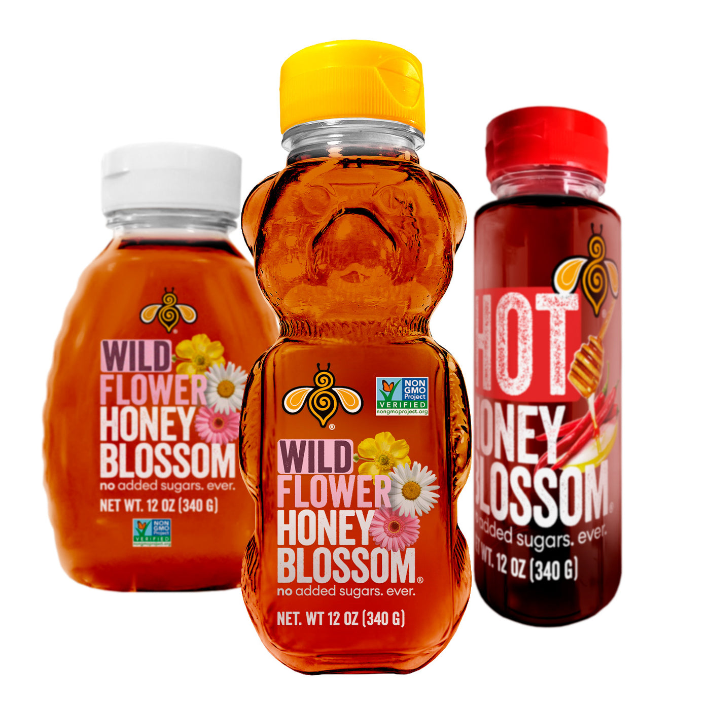 Mixed Pallet – 12oz Honey Bears, 12oz Wildflower Honey & 12oz Hot Honey