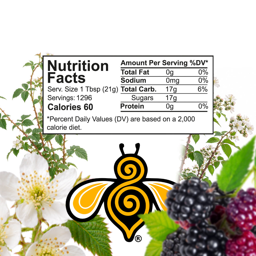 Nutrition Facts for Honey Blossom Blackberry Honey 60-lb bucket