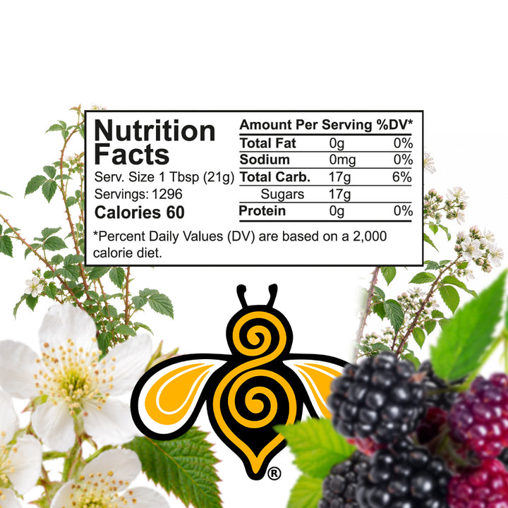 Nutrition Facts for Honey Blossom Blackberry Honey 60-lb bucket