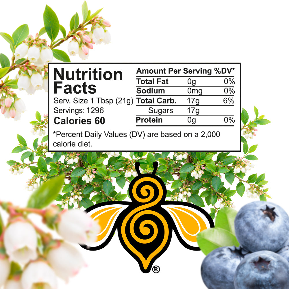 Nutrition Facts for Honey Blossom Blueberry Honey 60-lb bucket