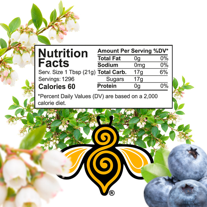 Nutrition Facts for Honey Blossom Blueberry Honey 60-lb bucket