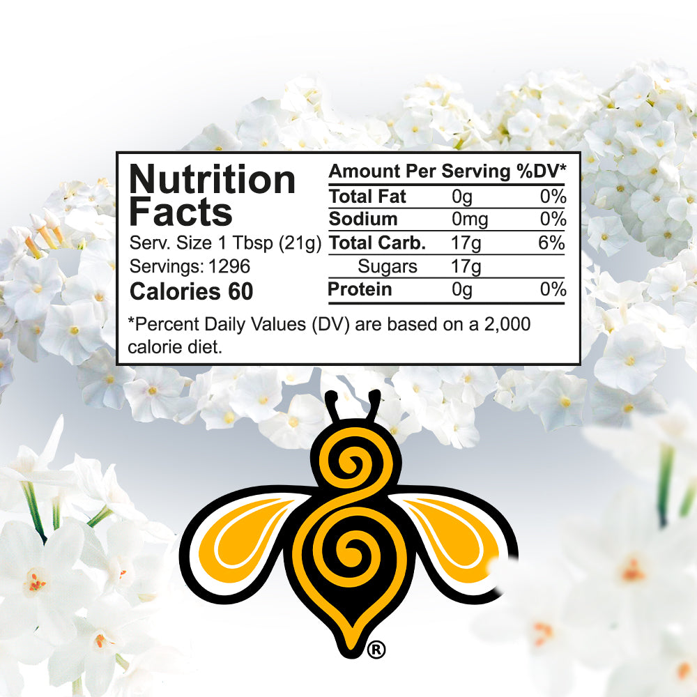 A close-up photo of a nutrition label. The label includes information about the serving size, calories, fat, sodium, carbohydrates, protein, and sugars.