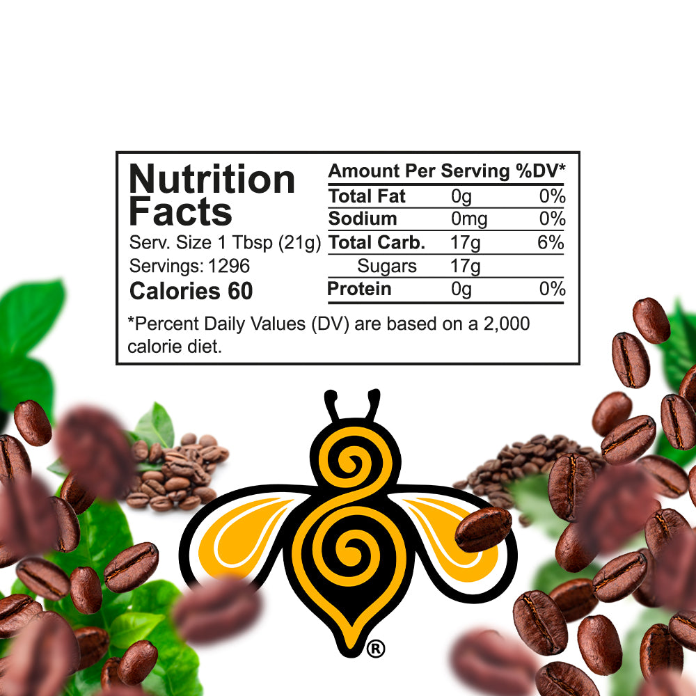A close-up photo of a nutrition label. The label includes information about the serving size, calories, fat, sodium, carbohydrates, protein, and sugars.