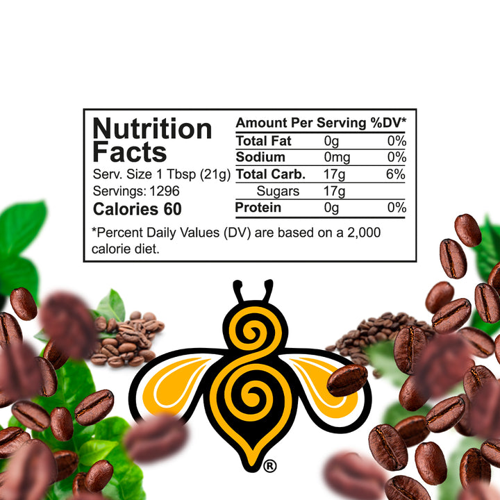 A close-up photo of a nutrition label. The label includes information about the serving size, calories, fat, sodium, carbohydrates, protein, and sugars.