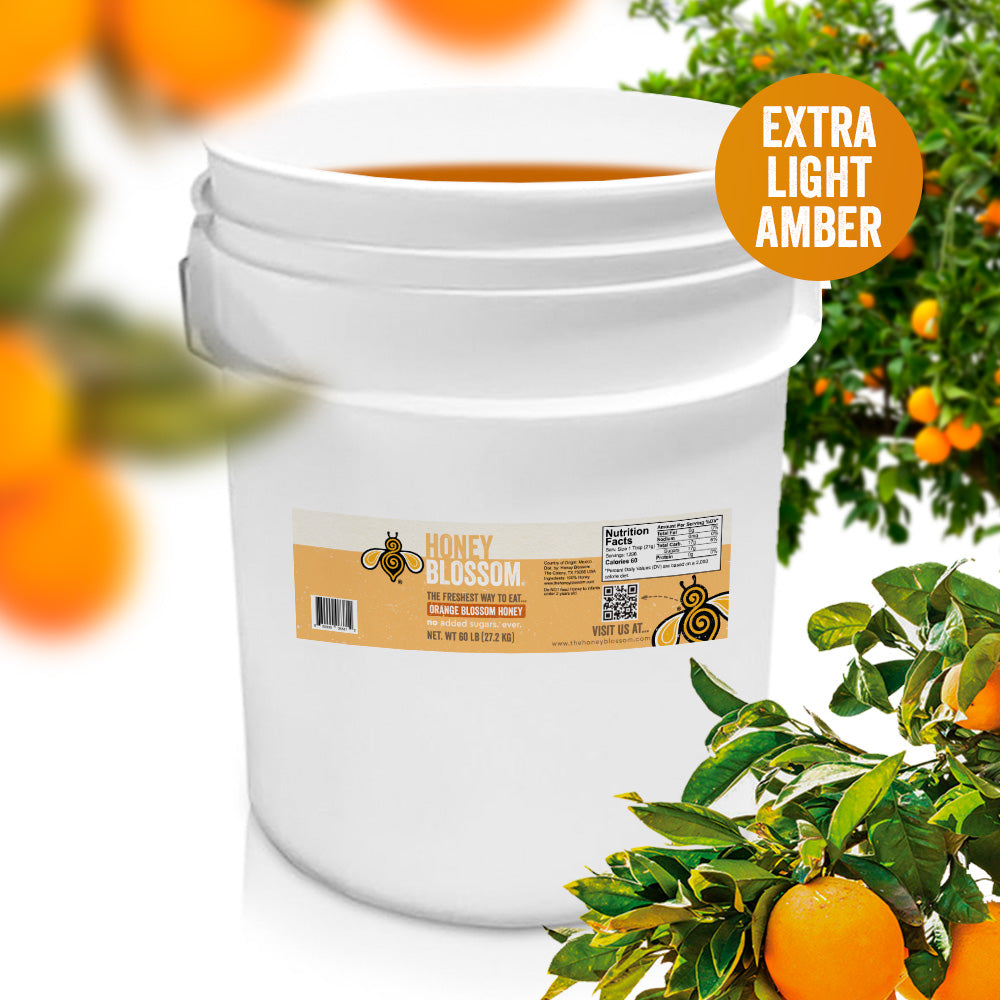 Orange Blossom Honey (Extra Light Amber) 60 lbs Bucket