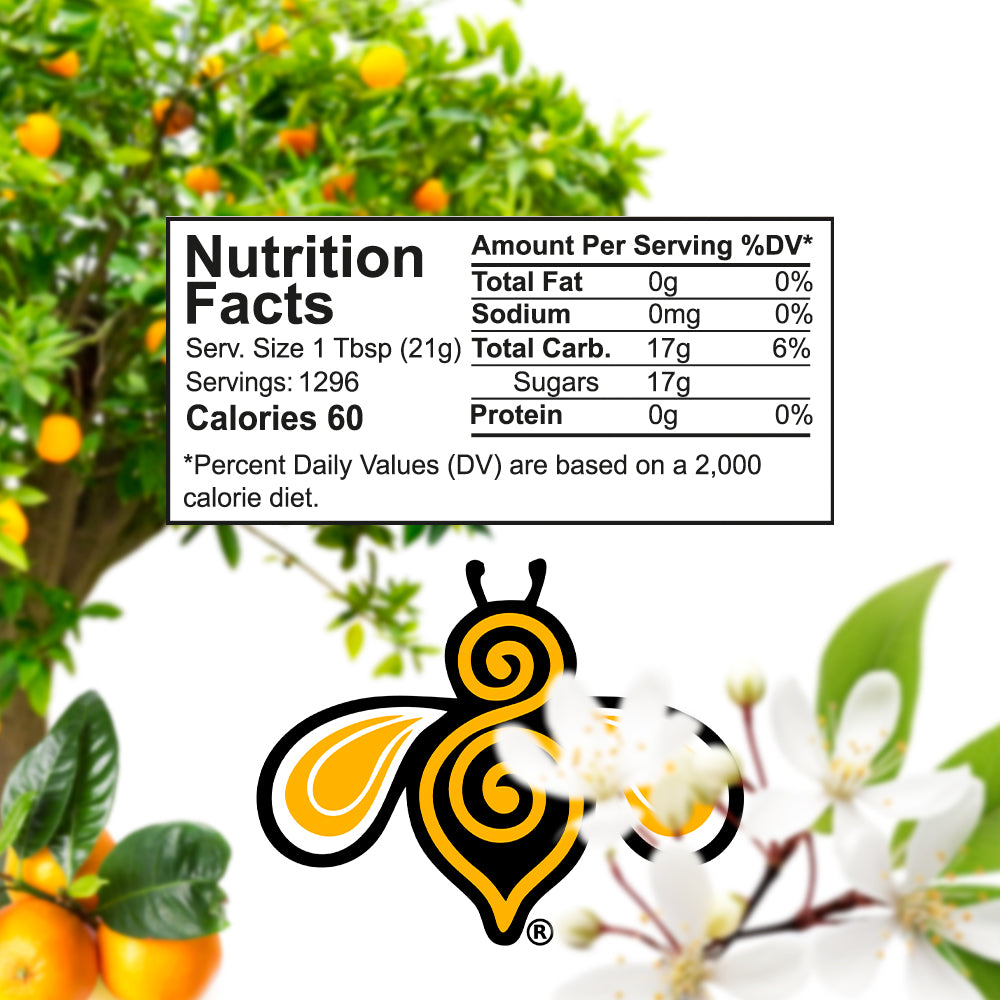 A close-up photo of a nutrition label and the logo of the nongmo certification. The label includes information about the serving size, calories, fat, sodium, carbohydrates, protein, and sugars.