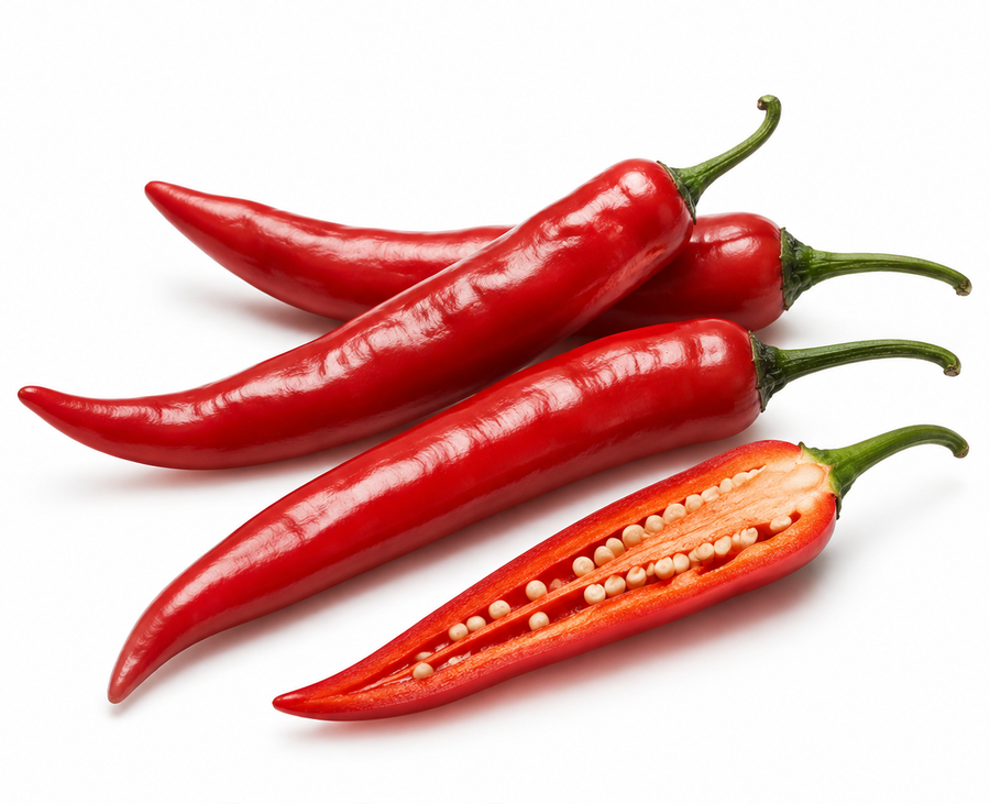 Red cayenne peppers