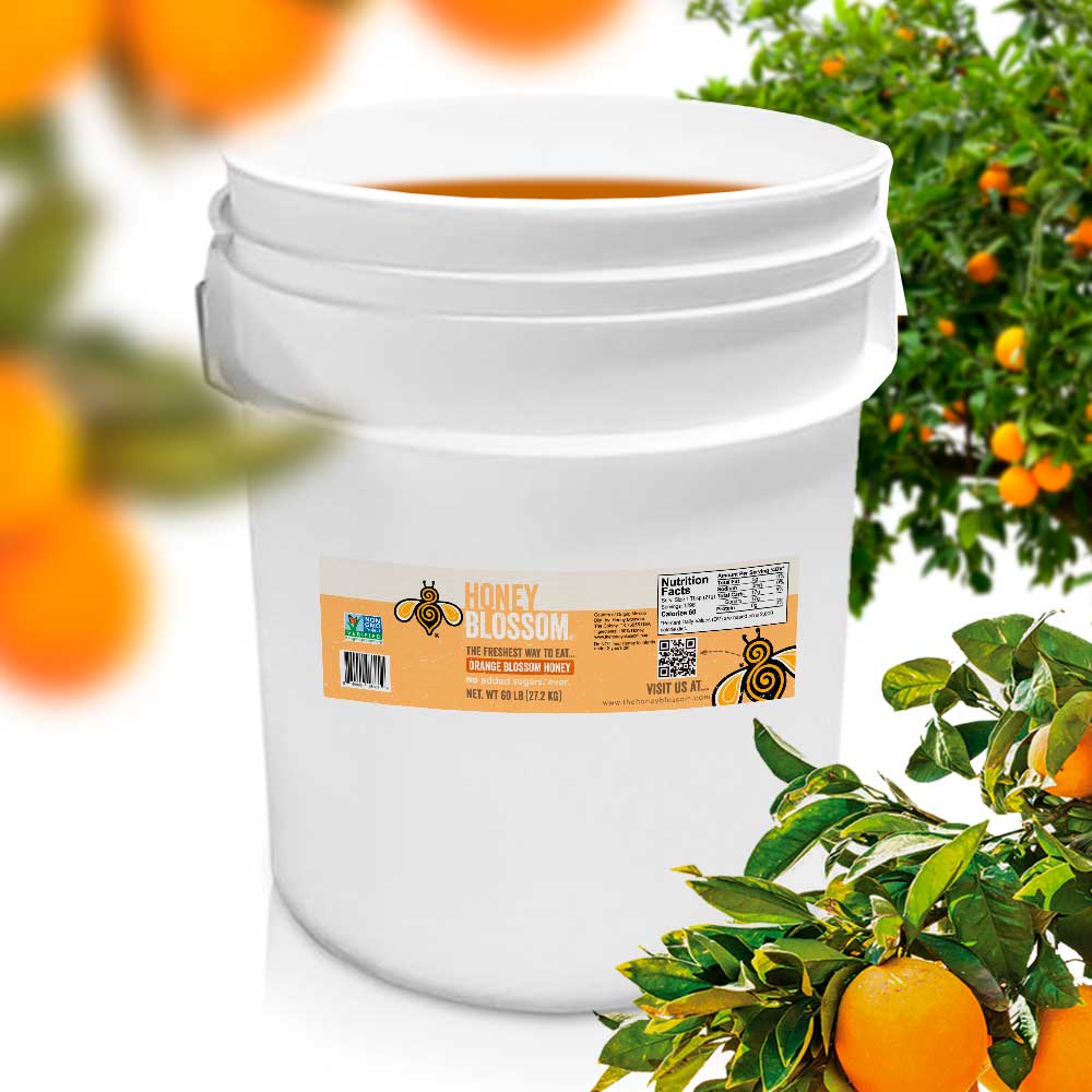 ELA Orange Blossom Honey - 60 lbs Bucket
