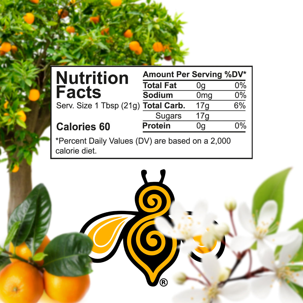 A close-up photo of a nutrition label and the logo of the nongmo certification. The label includes information about the serving size, calories, fat, sodium, carbohydrates, protein, and sugars.
