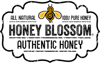 All Natural 100% Pure Honey Honey Blossom Authentic Honey Logo
