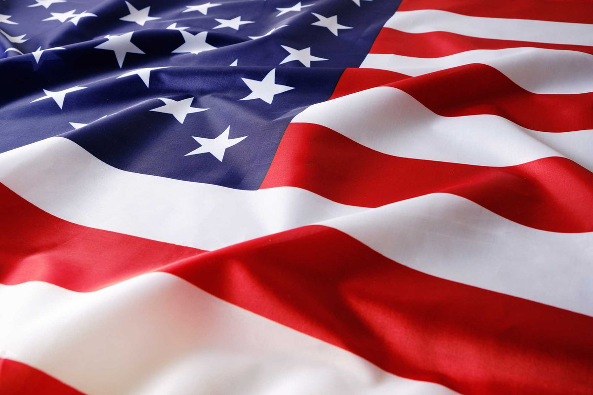 Close-up of a waving American flag