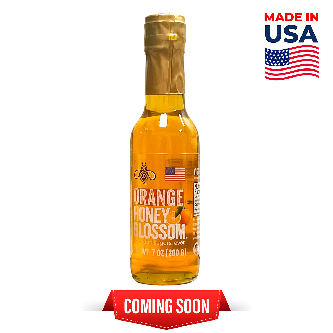 Orange Blossom Honey 7 oz – White, Raw, Single-Origin (USA)